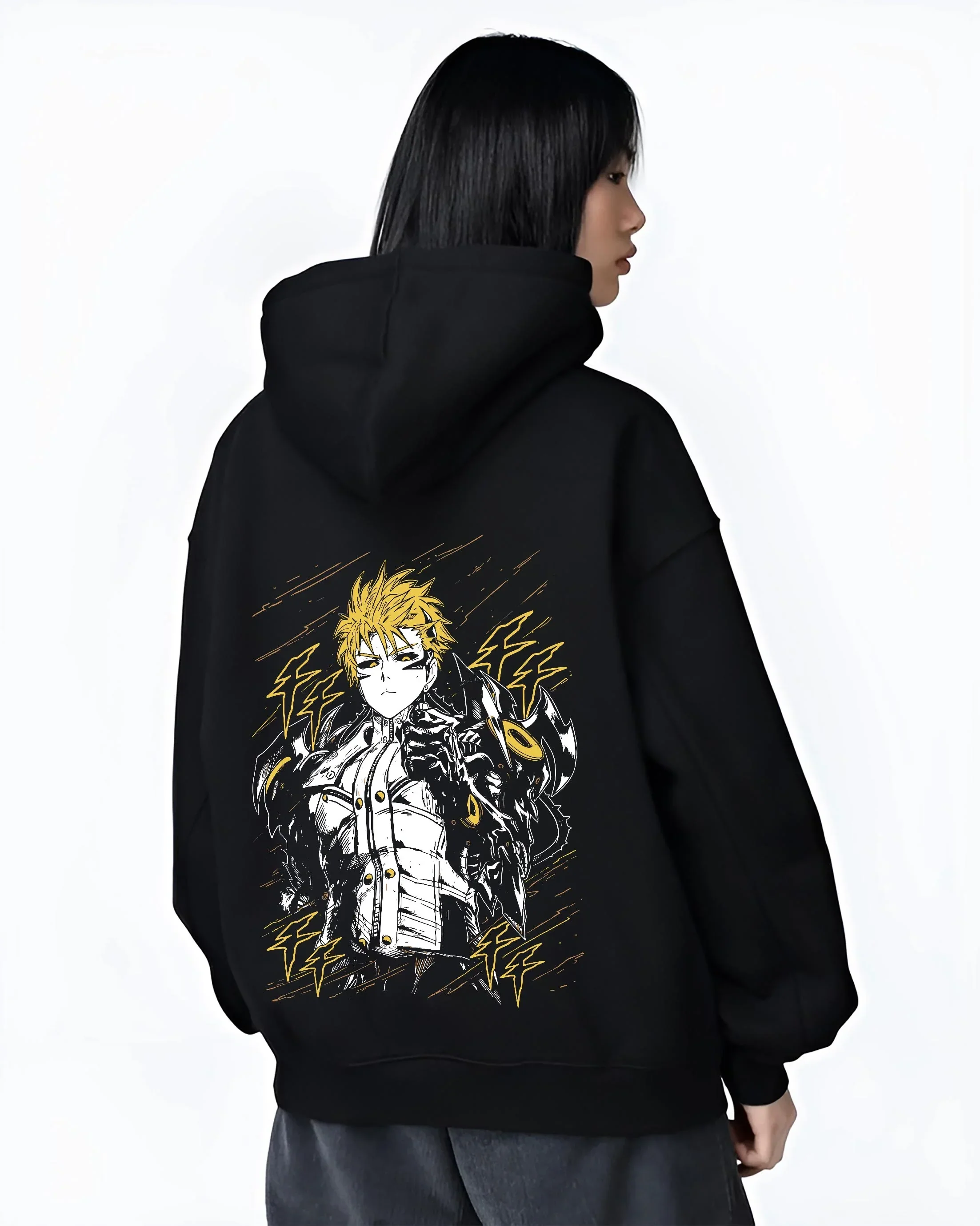 One Punch Man Hoodie Genos Armored Cyborg Jumper - Image 3