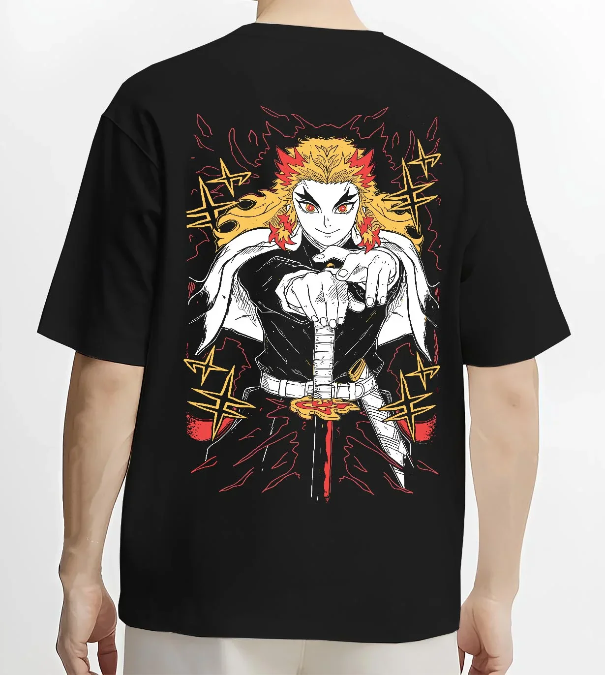 Rengoku Kimetsu no Yaiba Hoodie Flame Pillar - Image 4