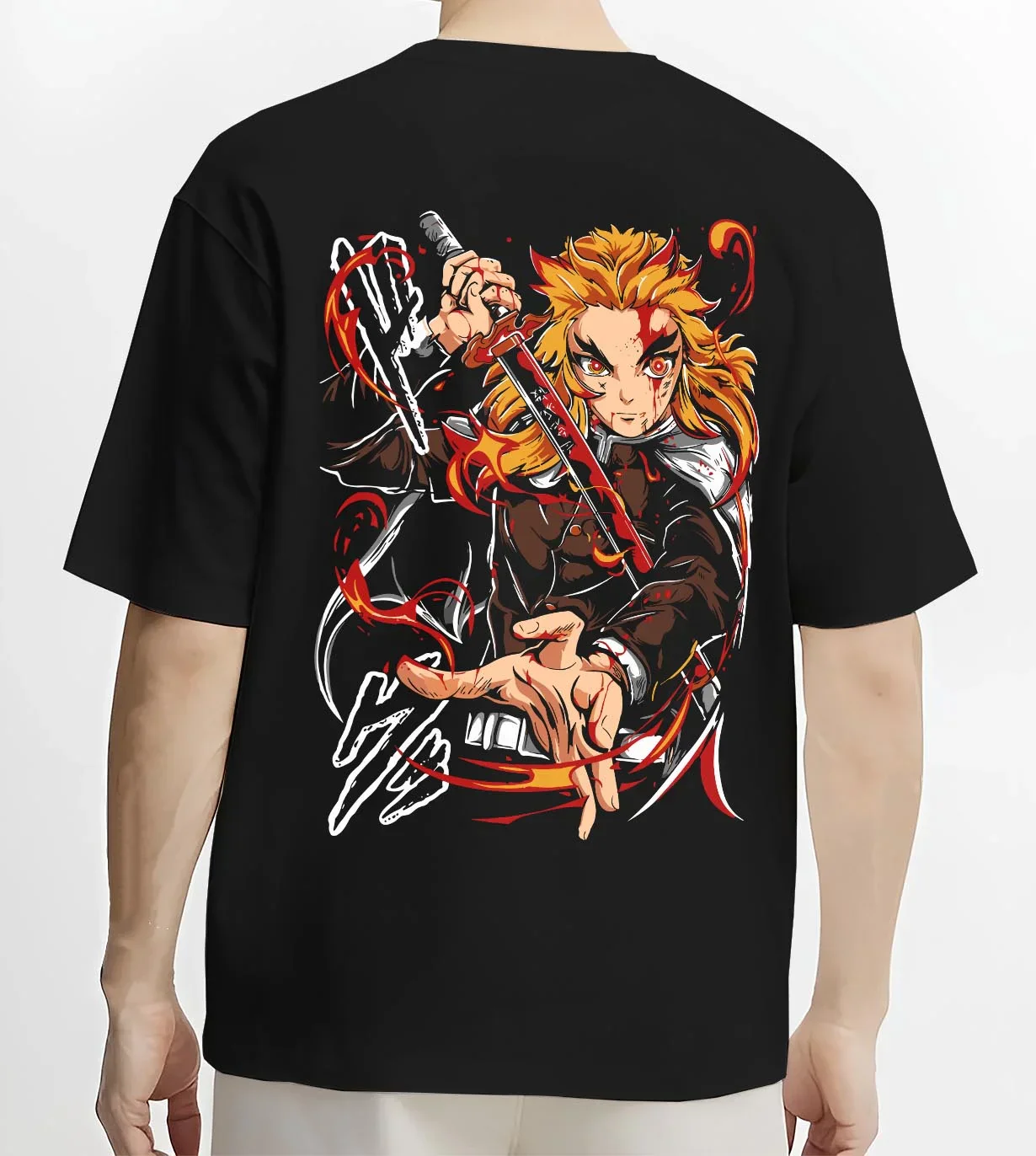 Rengoku Kimetsu no Yaiba Hoodie Flame Pillar - Image 4