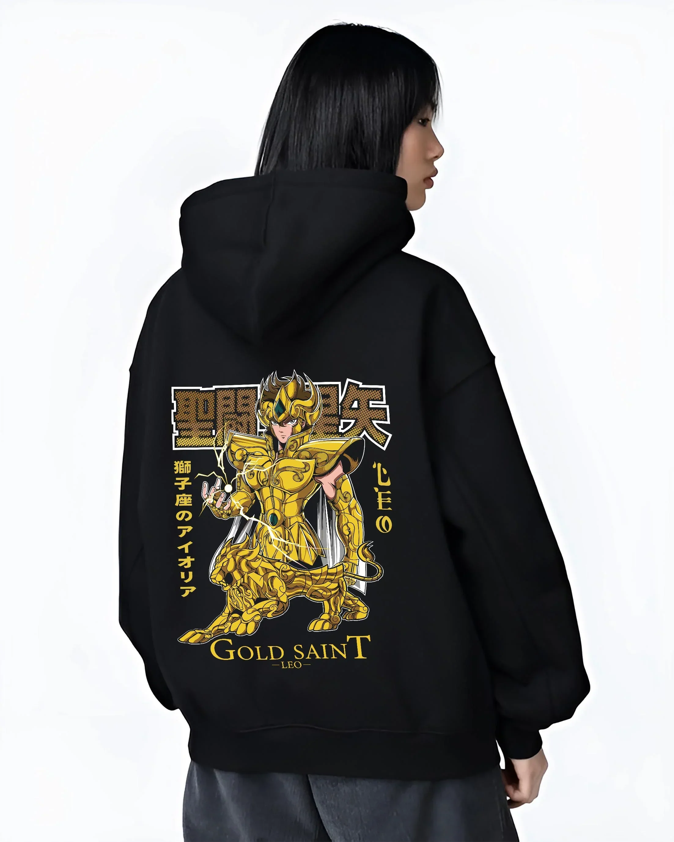 Saint Seiya Aiolia Hoodie Gold Saint Leo Armor Jumper - Image 3