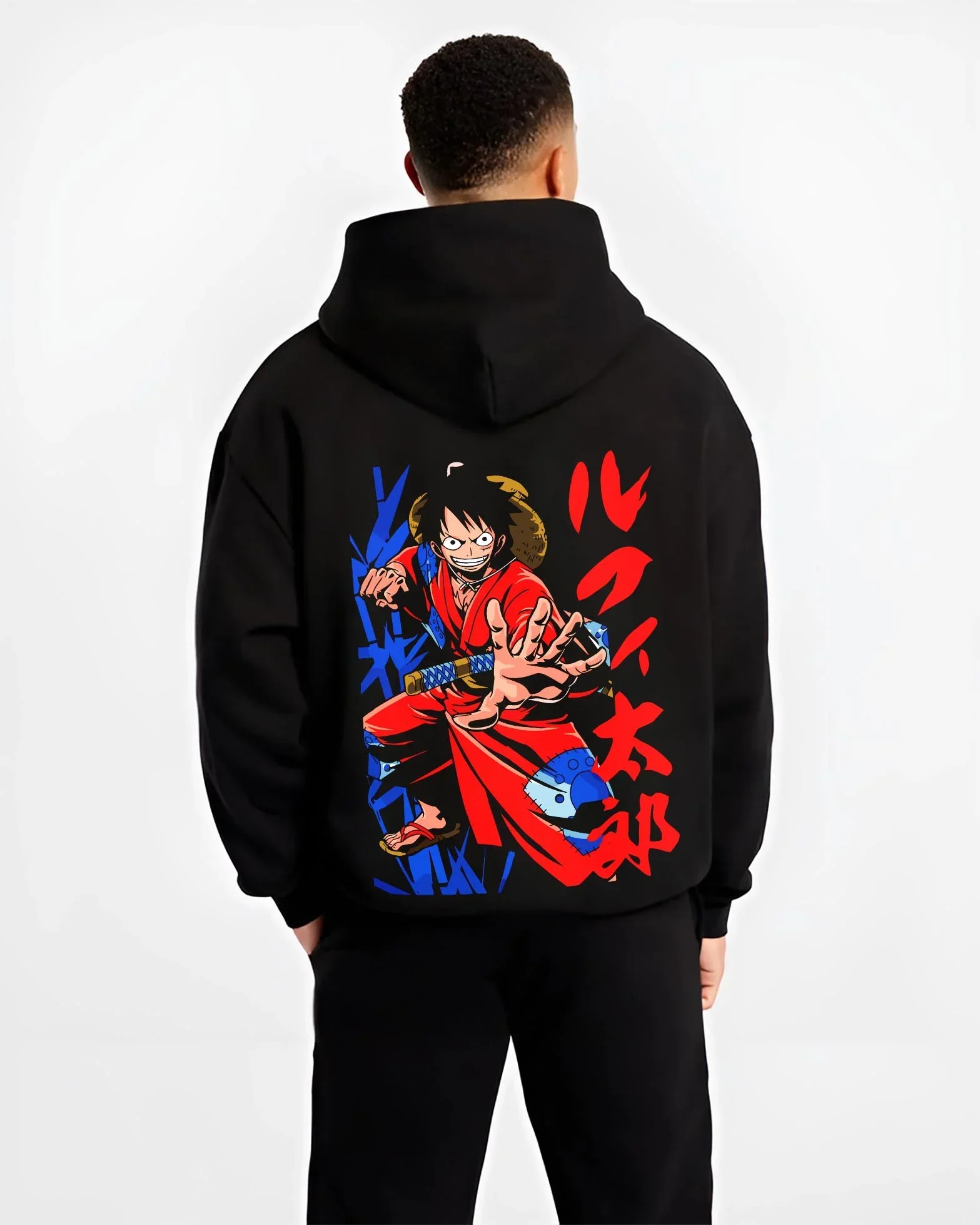 Monkey D Luffy Hoodie One Piece Samurai Warrior - Image 2