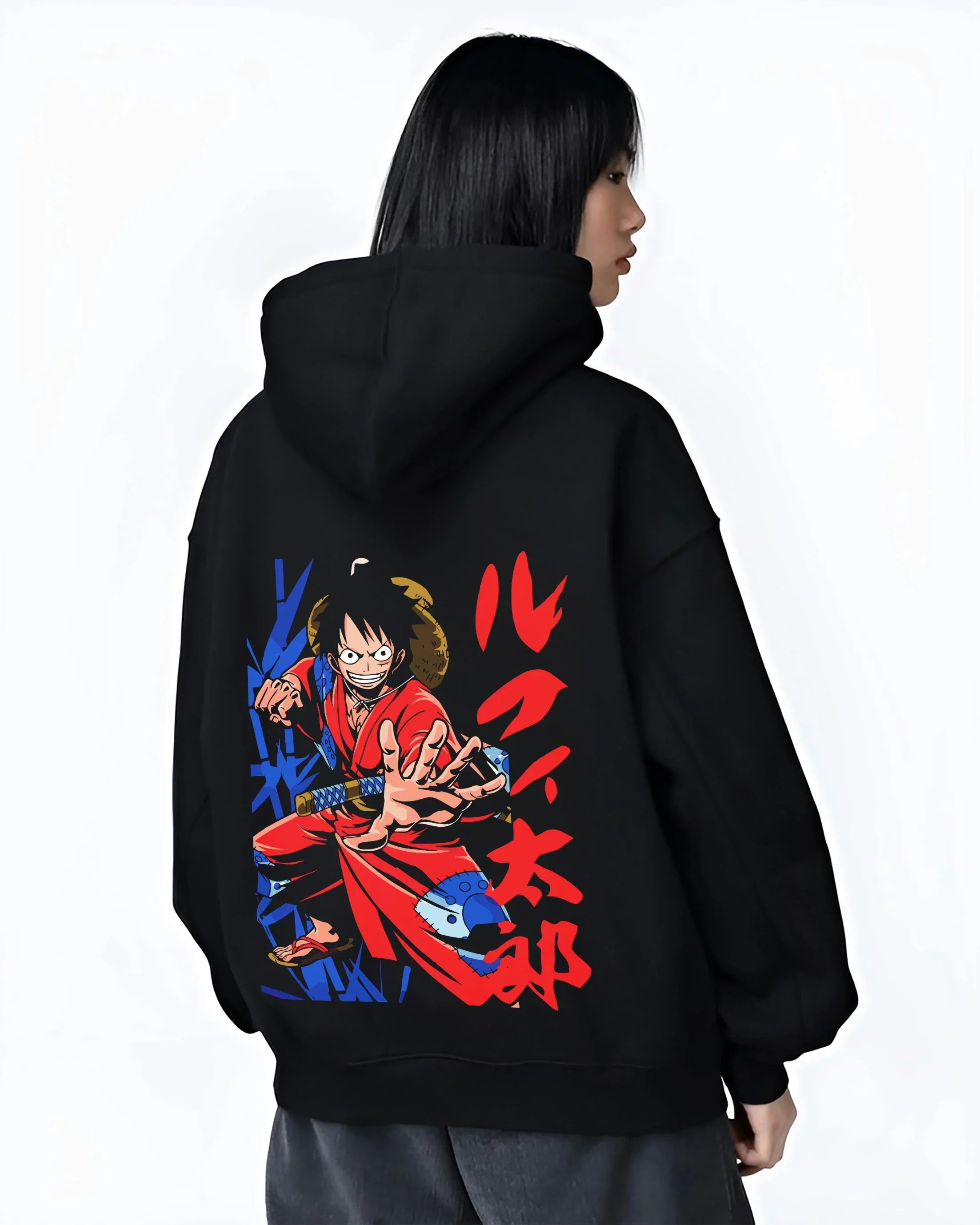 Monkey D Luffy Hoodie One Piece Samurai Warrior - Image 3