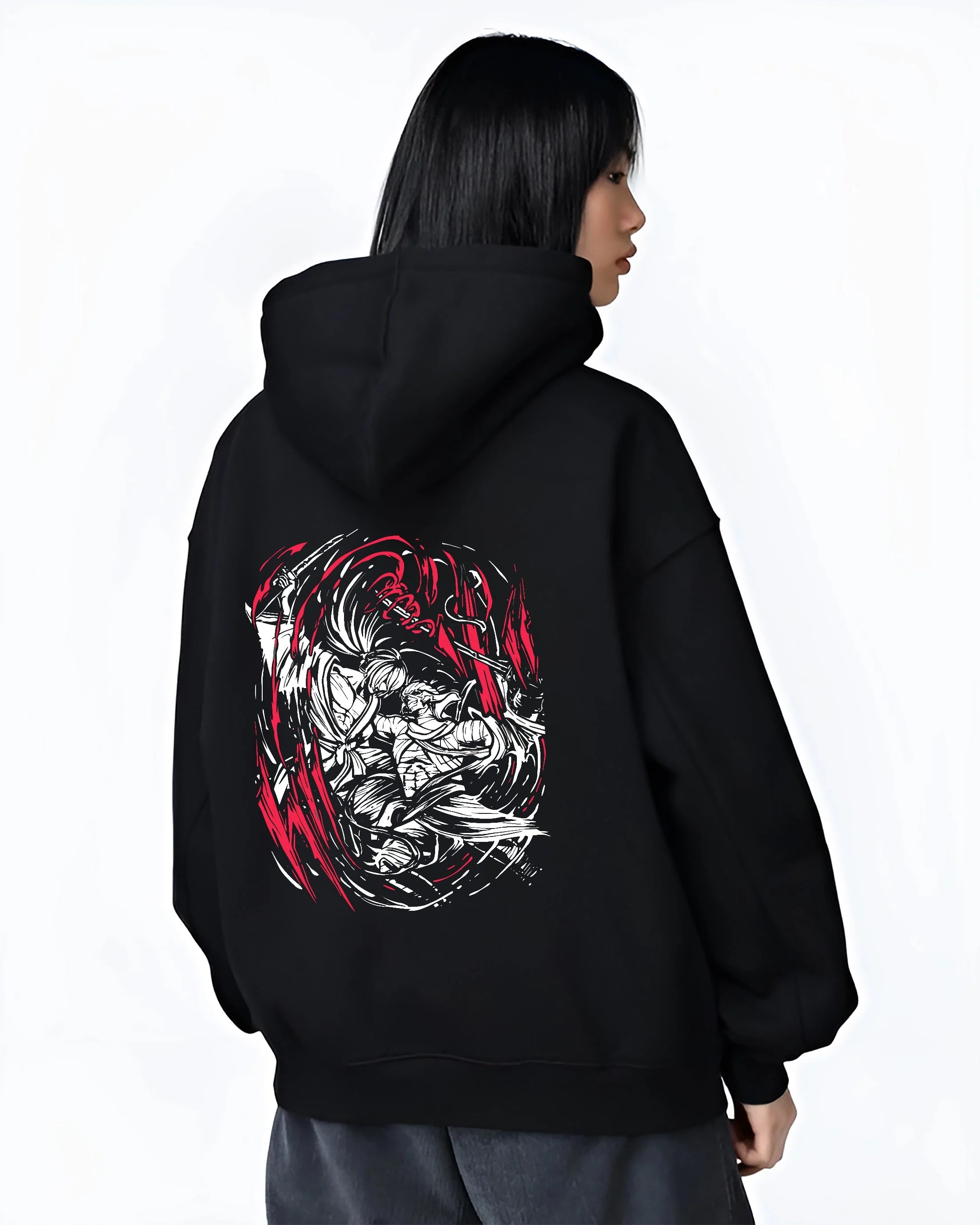 Shishio Makoto Rurouni Kenshin Retro Battle Hoodie - Image 3