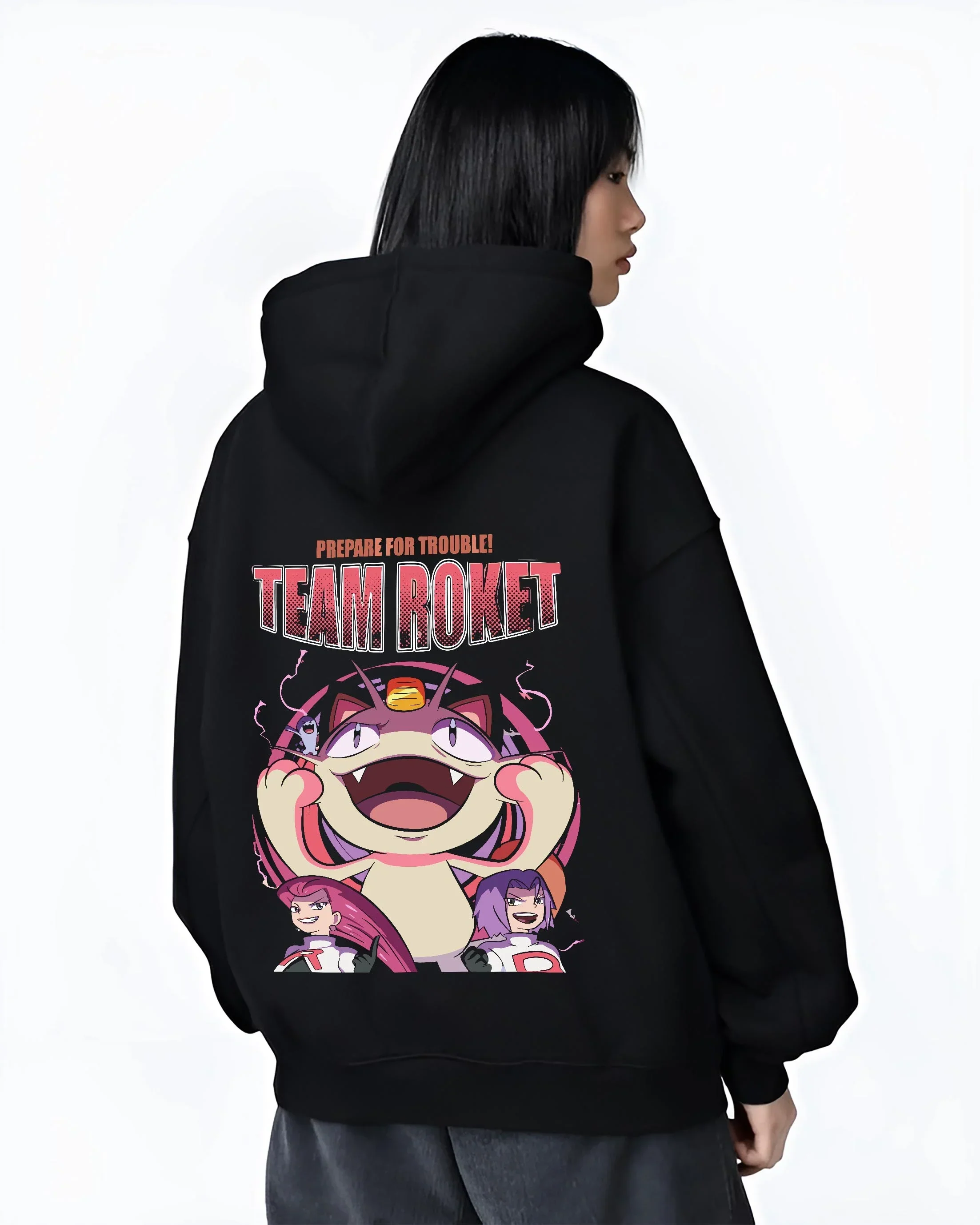 Team Rocket Hoodie Pokémon Jessie James Meowth Evil - Image 3
