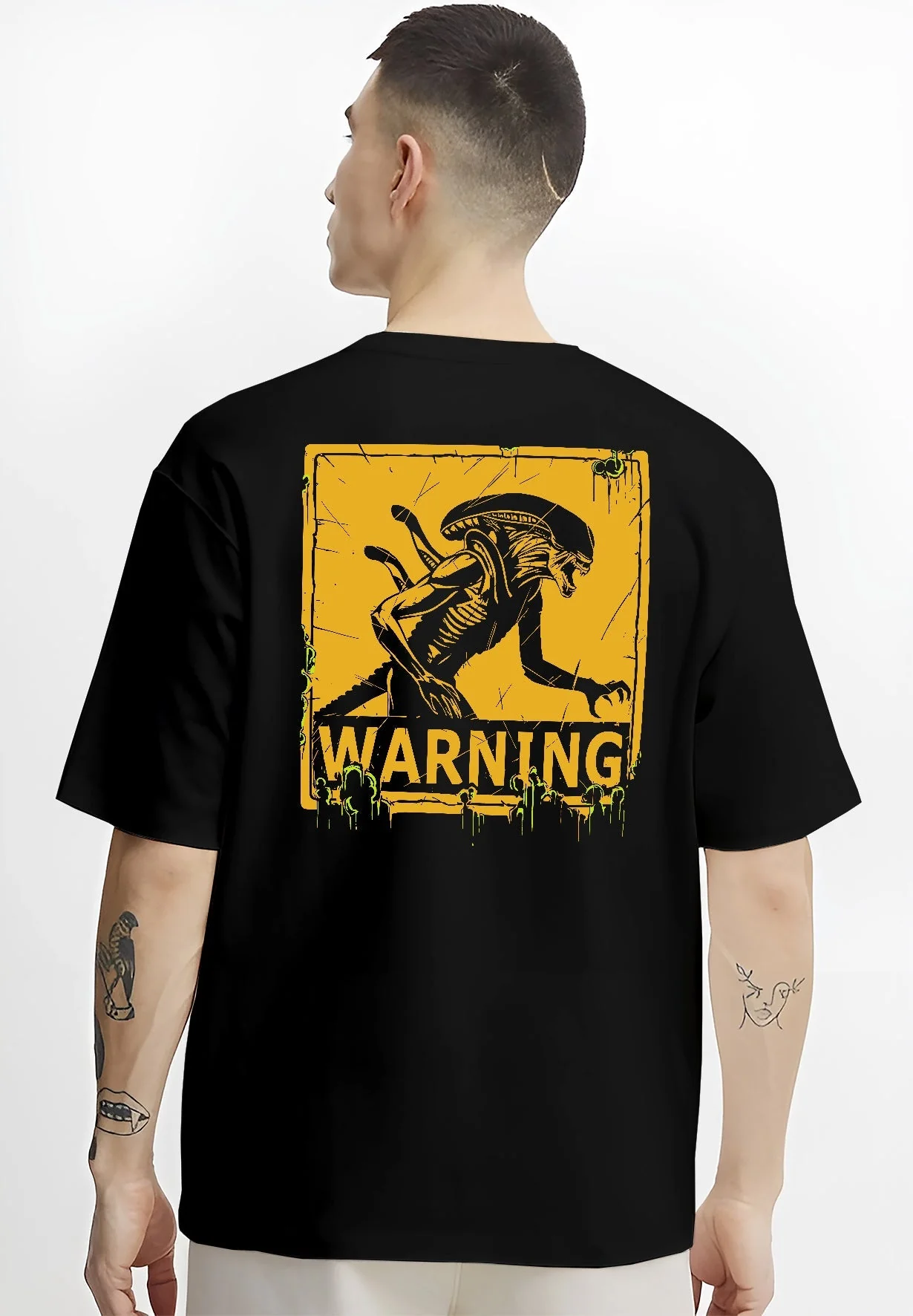 Xenomorph Warning Sign Alien Classic Horror Hoodie - Image 4