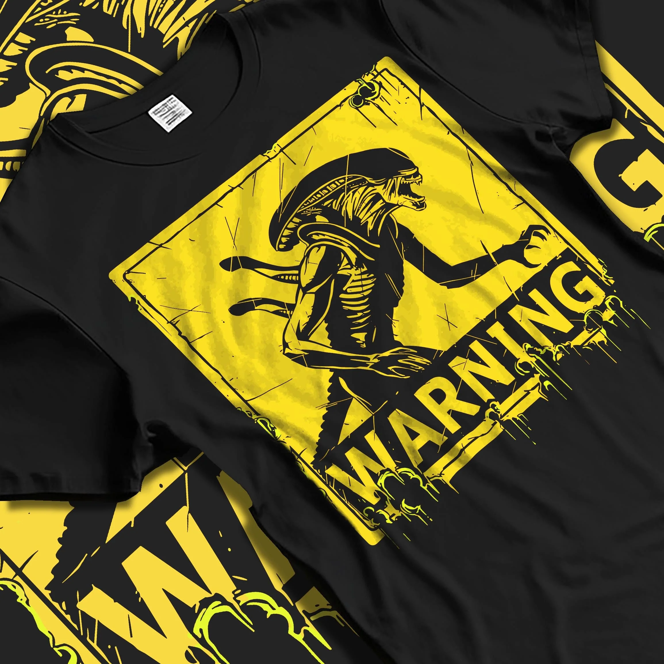 Xenomorph Warning Sign Alien Classic Horror Hoodie - Image 5