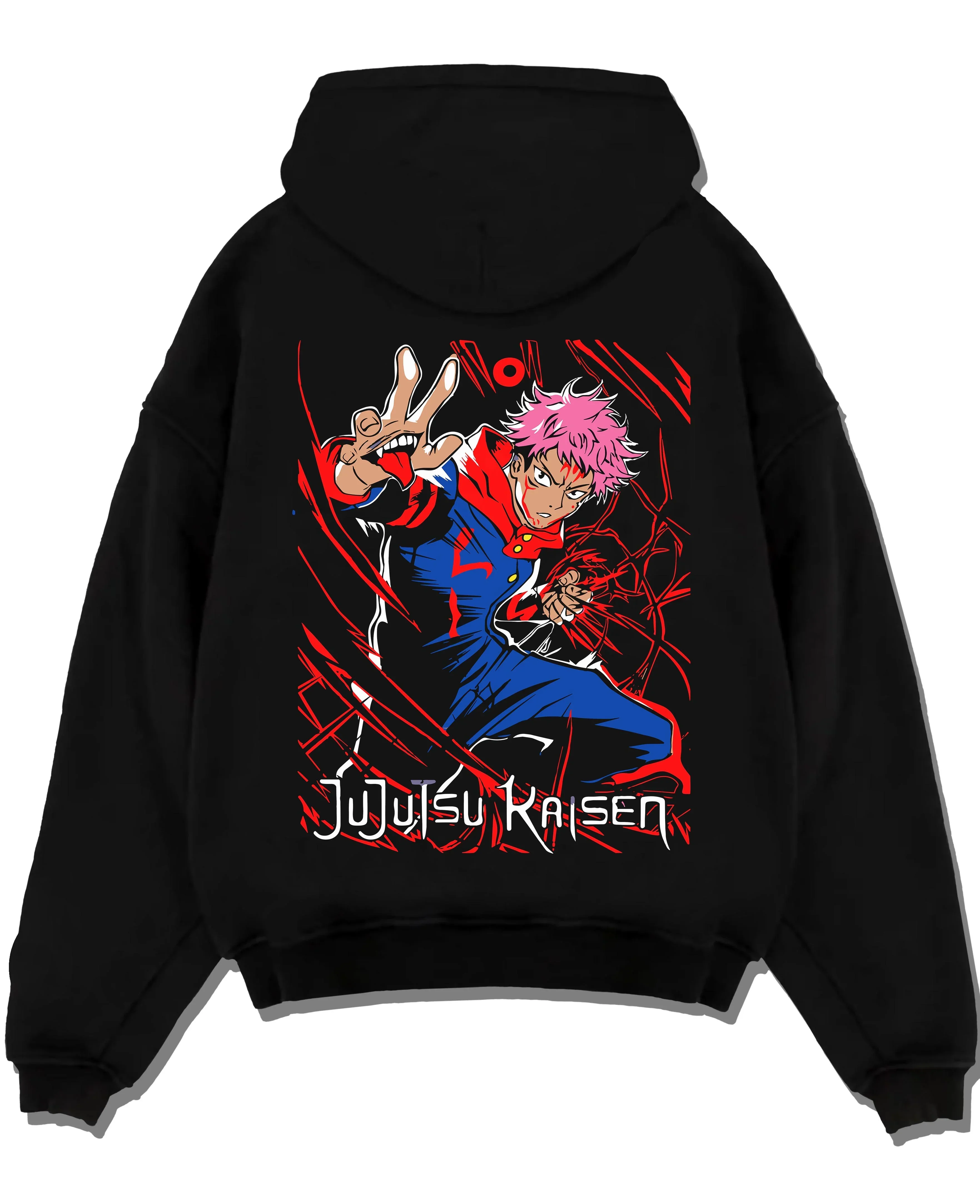 Yuji Jujutsu Kaisen Hoodie Black Flash Hero Punch