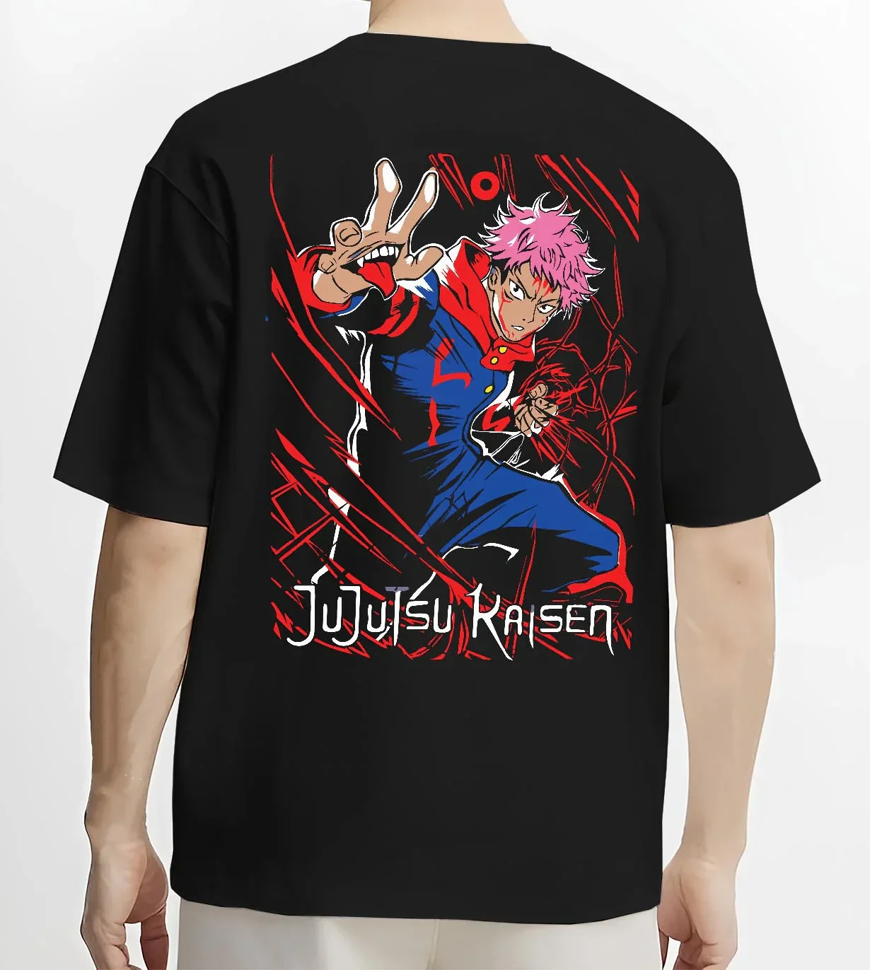 Yuji Jujutsu Kaisen Hoodie Black Flash Hero Punch - Image 4