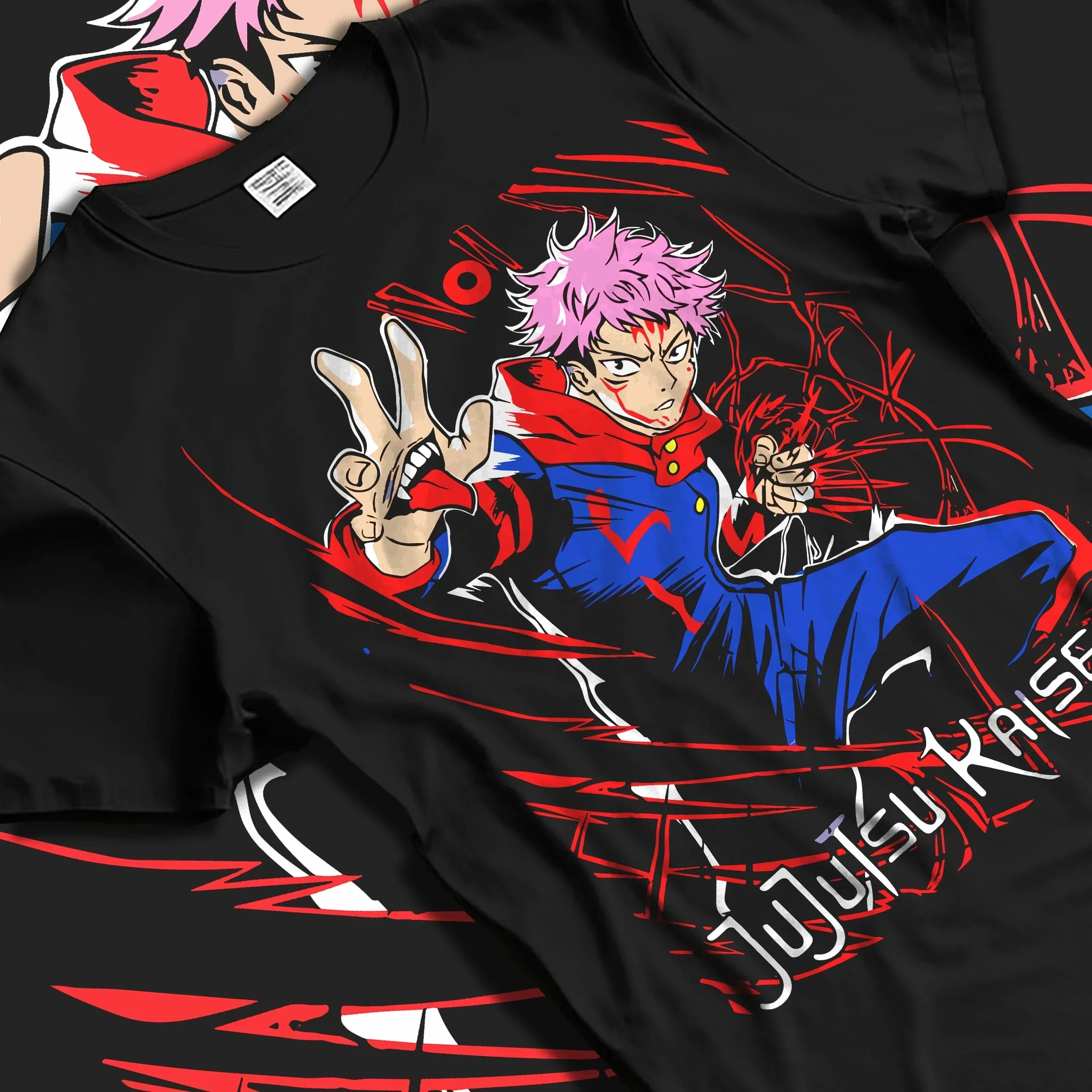 Yuji Jujutsu Kaisen Hoodie Black Flash Hero Punch - Image 5