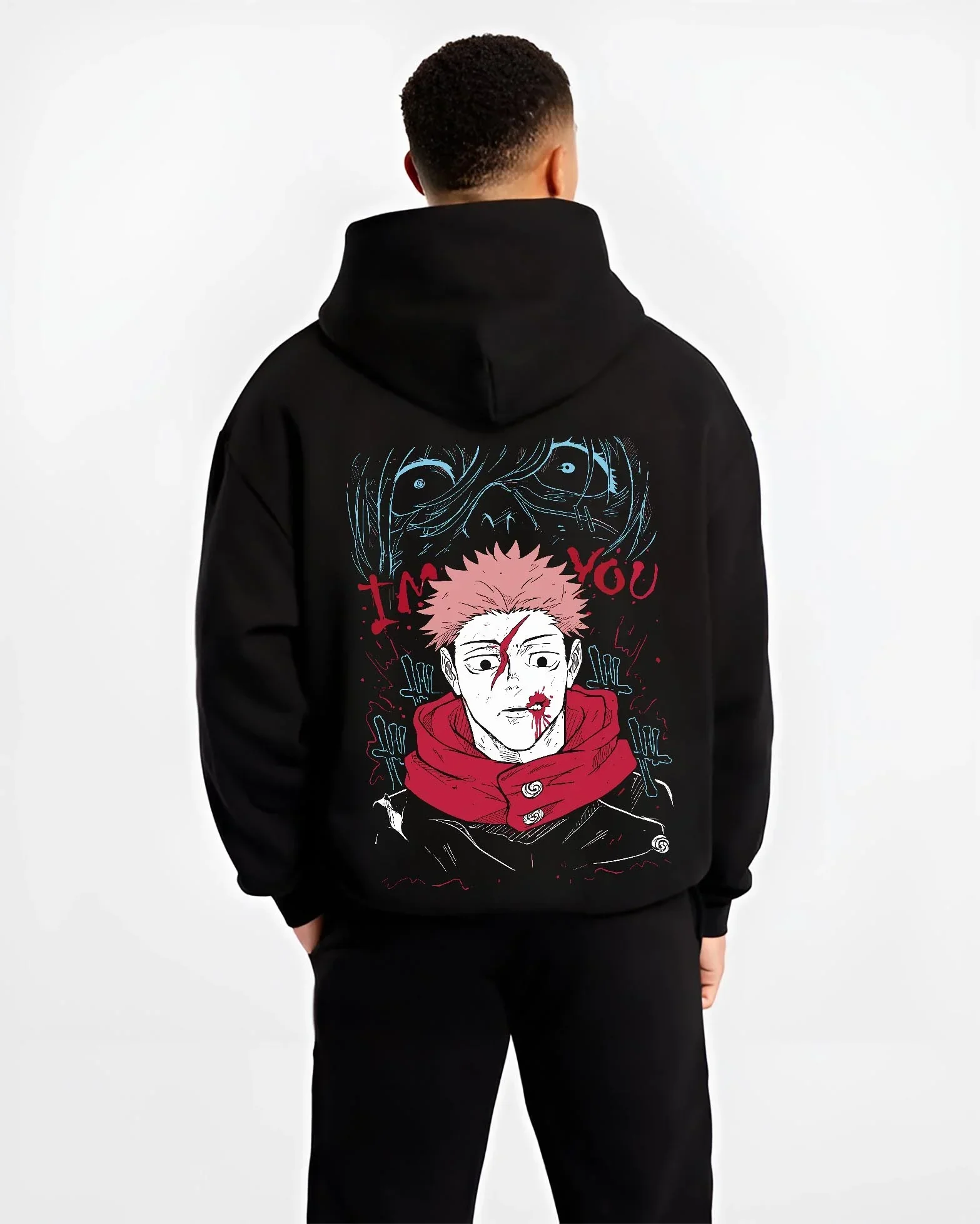 Yuji Jujutsu Kaisen Hoodie Sukuna Cursed Mark Power - Image 2