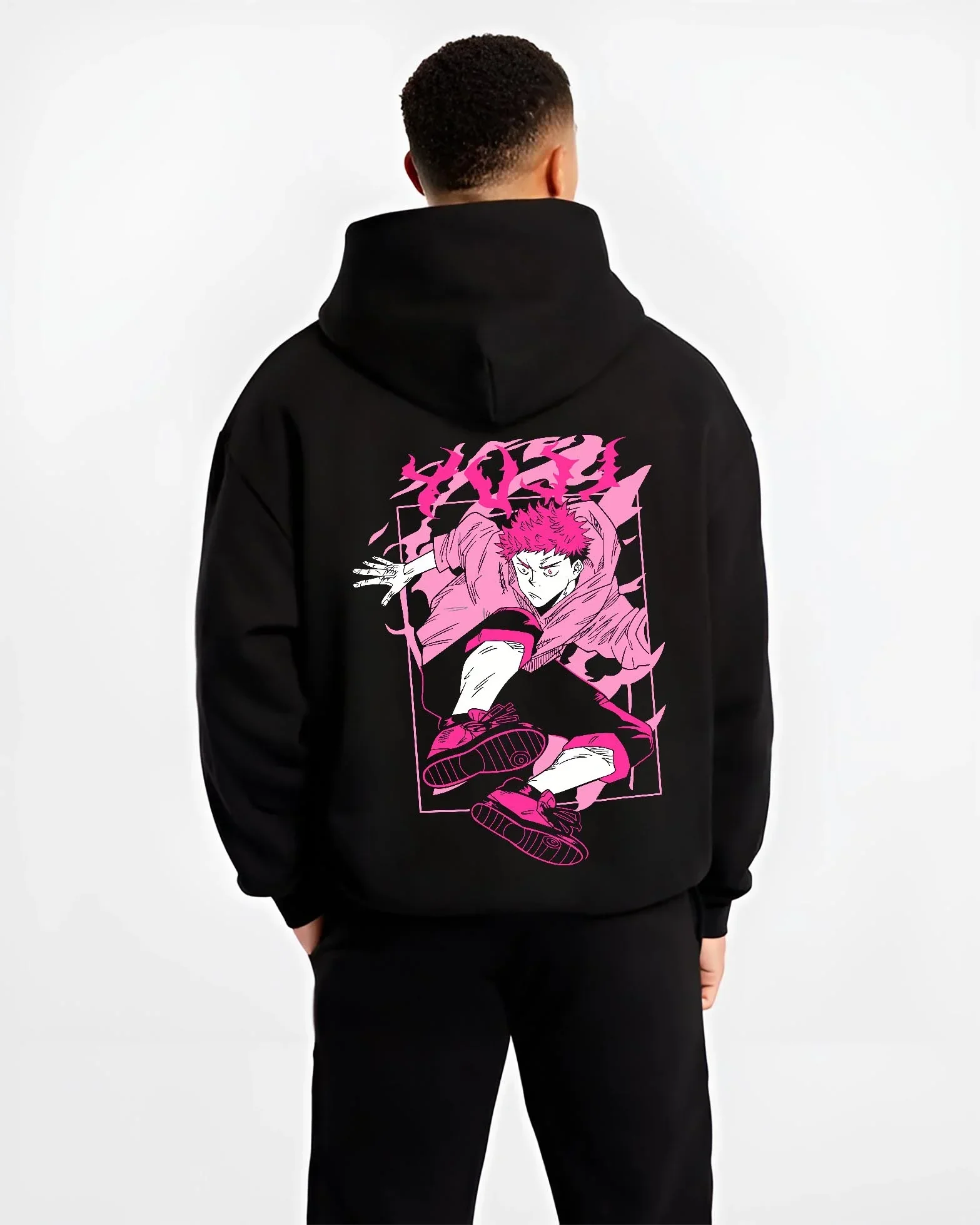 Yuji Itadori Jujutsu Kaisen Hoodie Dynamic Black Flash - Image 2
