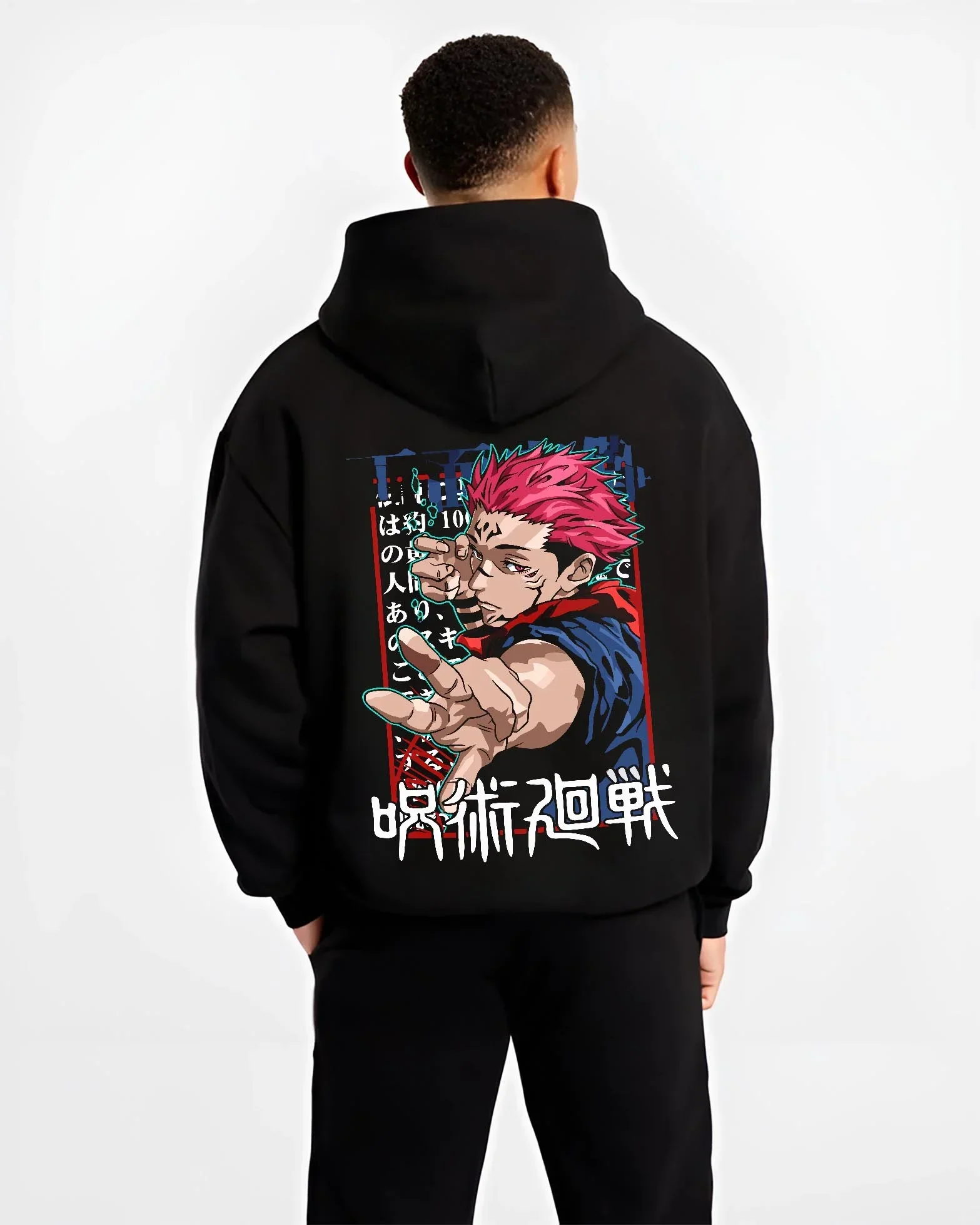 Yuji Itadori Jujutsu Kaisen Hoodie Black Flash Surge - Image 2