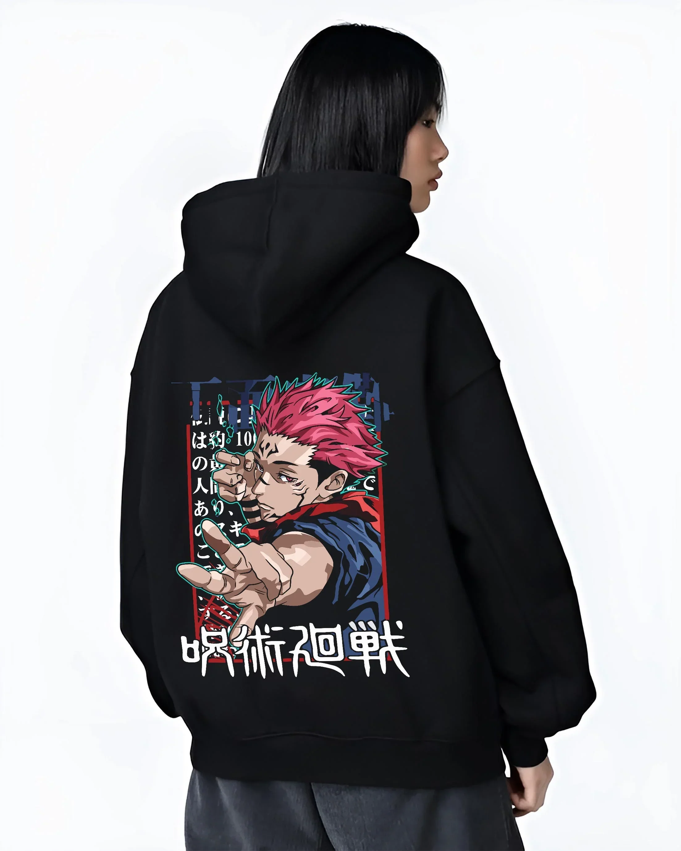 Yuji Itadori Jujutsu Kaisen Hoodie Black Flash Surge - Image 3